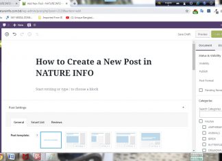 how to create a new post in NATURE INFO